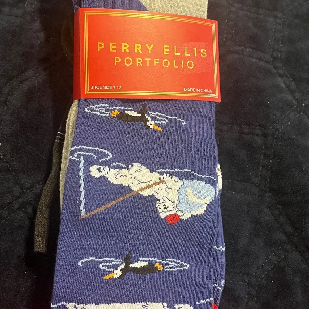 Perry Ellis Men's Socks - Blue, Black, Green, and Gray